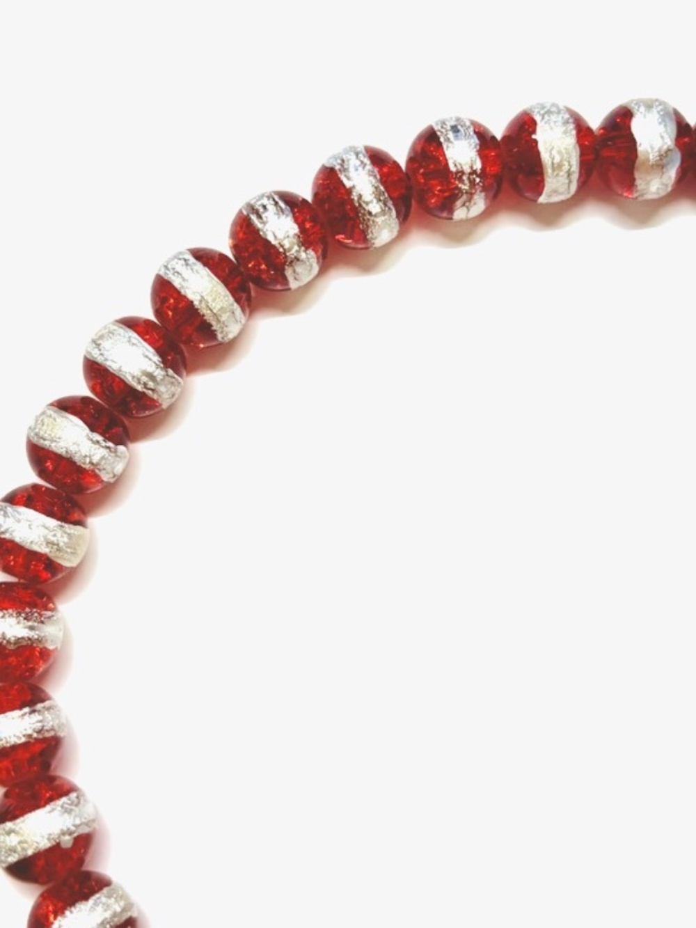 🔥$1 Clearance Orange Crackle With Silver Band Glass Rounds 10mm (25)